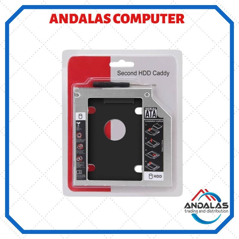 SECOND SSD HDD CADDY SATA to sata Tipis Slim Tebal 9.5mm 12mm  SATA to SATA