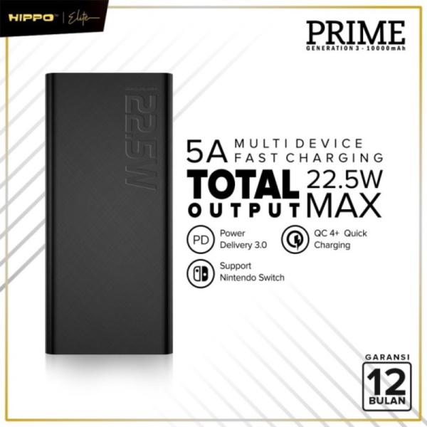 Hippo Promo Prime Berkualitas Powerbank Elite Gen 10000 mAh 3