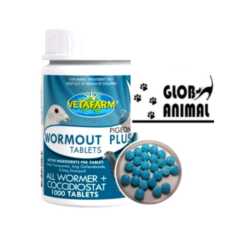 WORMOUT PLUS VETAFARM obat cacing merpati balap obat cacing burung