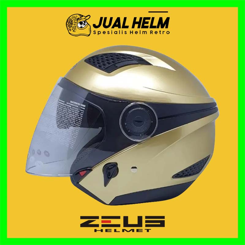 Helm Zeus ZS610 Solid Golden Yellow Glossy | Zeus ZS 610 Double Visor