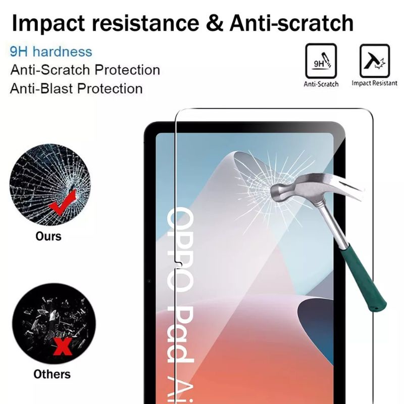 Tempered glass Oppo Pad / Oppo Pad Air 10.36 inch 2022 Antigores Screen Guard protector TG Bening Pelindung Layar tablet tab Kaca Antiblue blue light Silicon Case Softcase Silikon Casing Cover