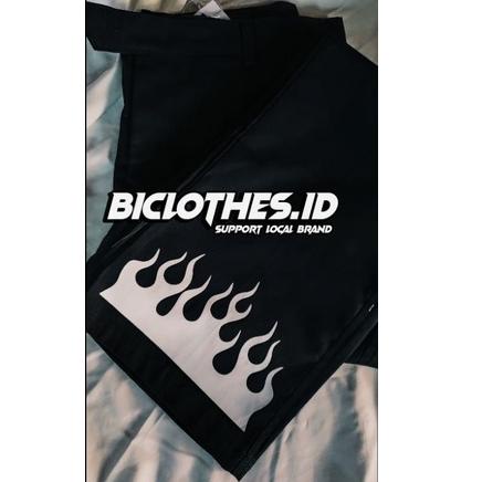 [W-W4W[♫♪] Chinos pants on fire white red - Black pants on fire - Celana Api putih - Celana Api Mera