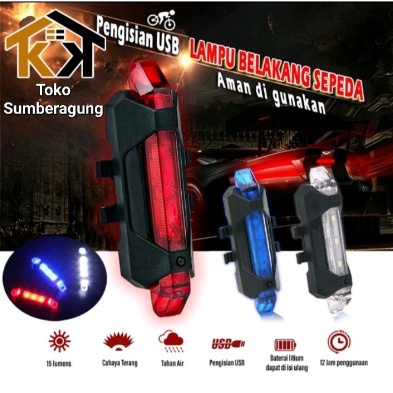 Lampu belakang sepeda USB Lampu sepeda usb lampu stopan belakang sepeda mtb federal lipat Lampu sepe