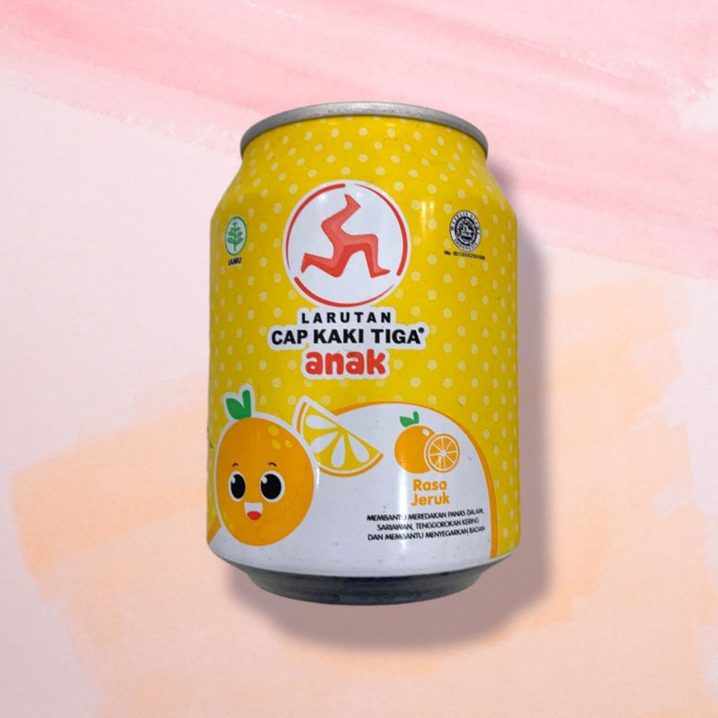 Larutan kaki tiga anak kaleng orange