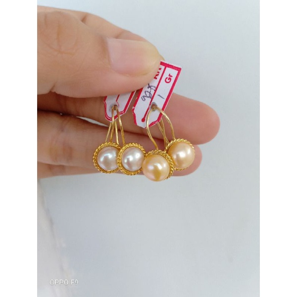 anting perak asli 925 lapis emas 22karat