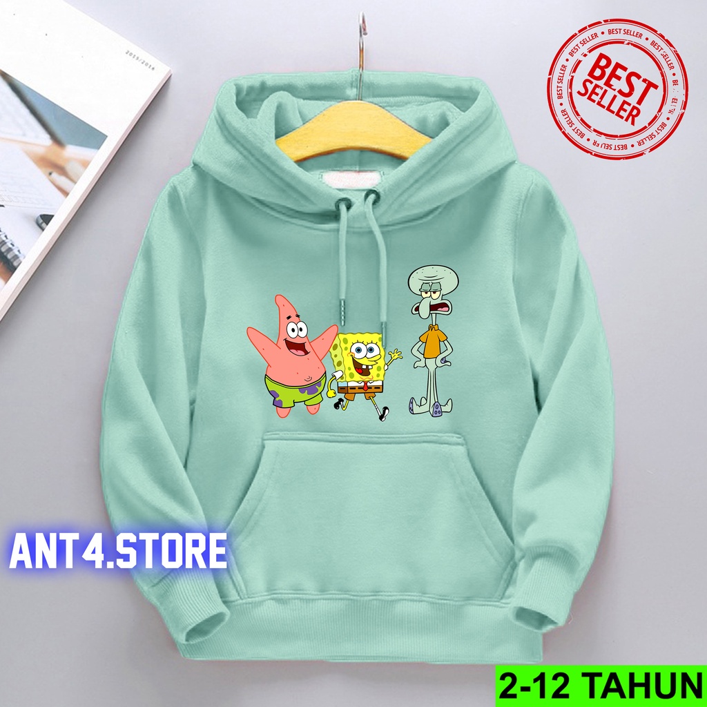 Hoodie Anak Perempuan Laki Laki / Hodie Spongebob Anak Usia 2 3 4 5 6 7 8 9 10 11 12 Tahun / Jaket Anak Cewek Cowok / Switer Unicorn Anak