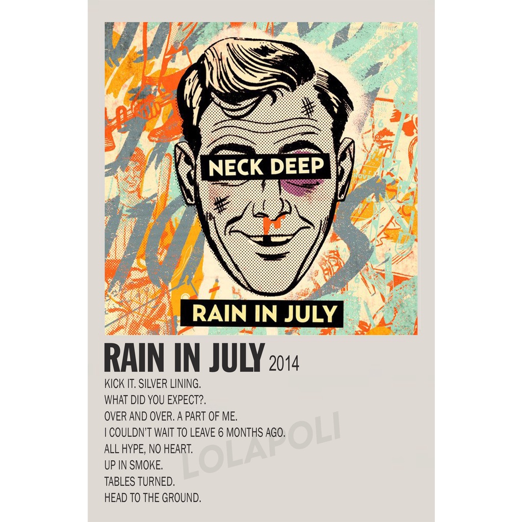 Poster Cover Album Rain In July - Neck Deep