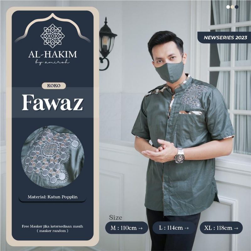 KOKO FAWAS ORI AL HAKIM BY AMIROH | Baju Koko Lengan Pendek
