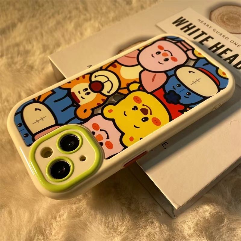 IPHONE Casing Ponsel Desain Print Piggy Pooh Dan Bear Lucu Kompatibel Dengan Iphone12 13 14 11 Pro Max X Xs Max Xr Vwdrf