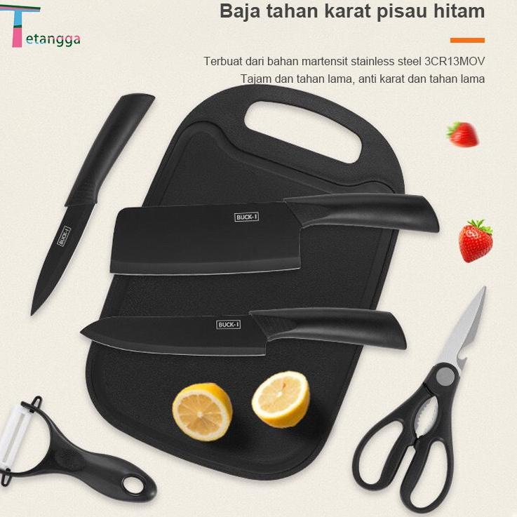 Dapatkan Koin PISAU SET 7 IN 1 TALENAN /Poenscae KITCHEN KNIFE SET / Pisau Dapur Set FREE TALENAN Pisau Keramik