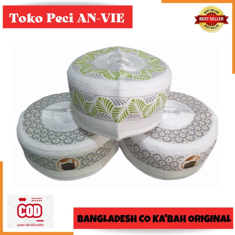 Peci BANGLADESH CO KA'BAH ORIGINAL Murah , Kopiah Haji Bangladesh Ori , Kopiah Bangladesh Original ,