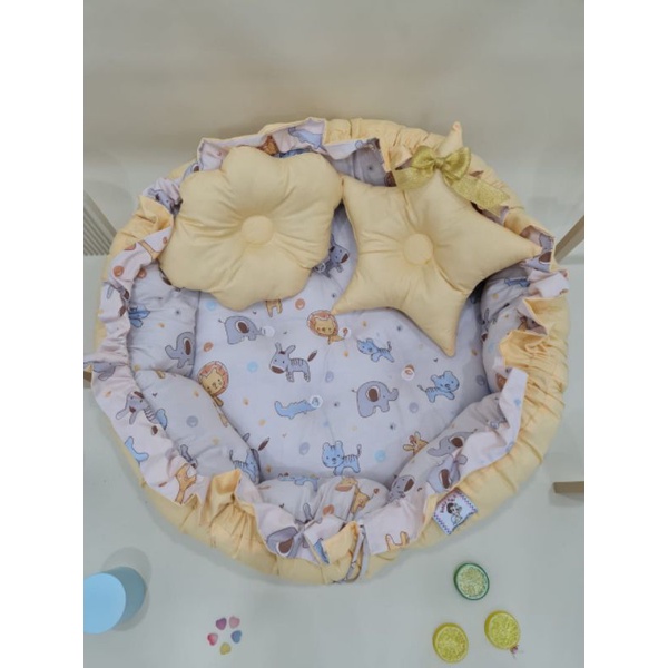 Baby hai 2in1 round baby nest + playmat tempat tidur bayi