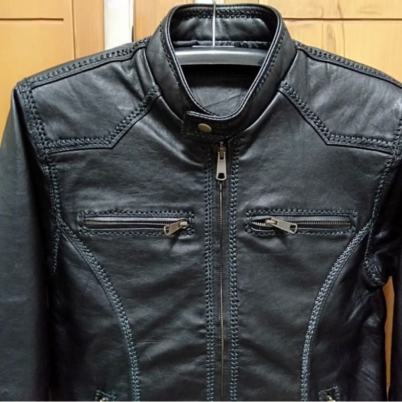 JAKET KULIT DOMBA MODEL SULAM (100% ASLI KULIT)