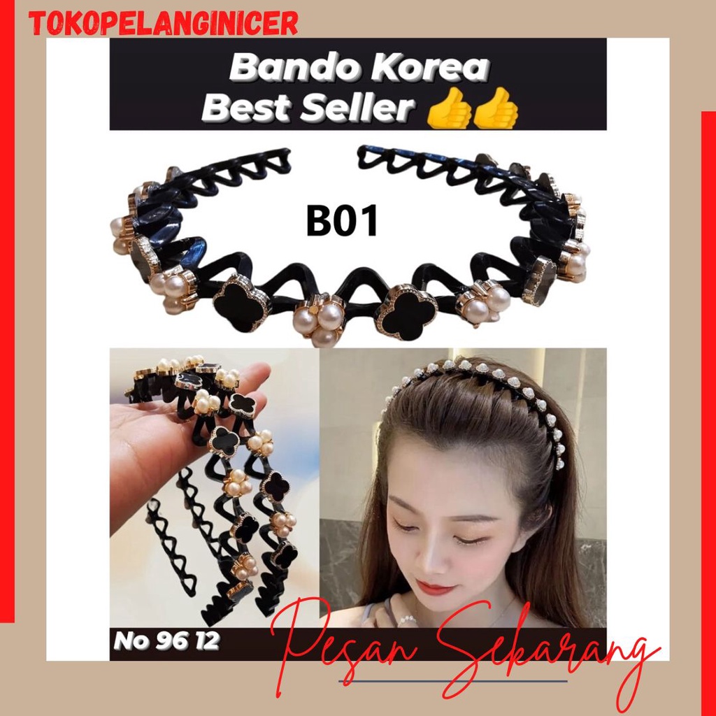 Bando Zig Zag Korean - Bando Spiral Korea - Bendo/Bandana Fashion Mutiara Korea