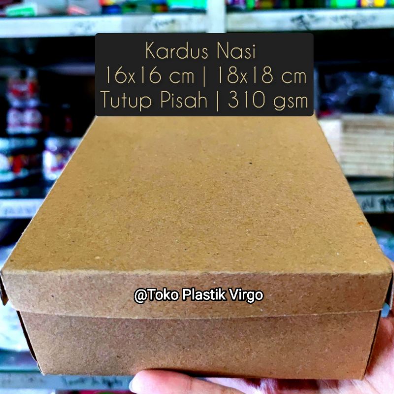 

Box / Kardus / Dus Nasi Kue Snack Makanan 16x16 | 18x18 cm - Coklat Cokelat