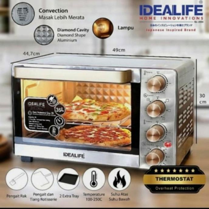 Oven Listrik IDEALIFE IL-335 | Giant Profesional Oven 35 Liter Il-335