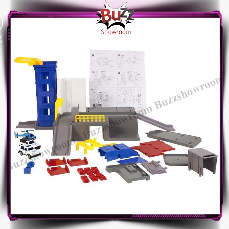 Police Office Parking Lot Mainan Edukasi Anak Mobil Playset with Track