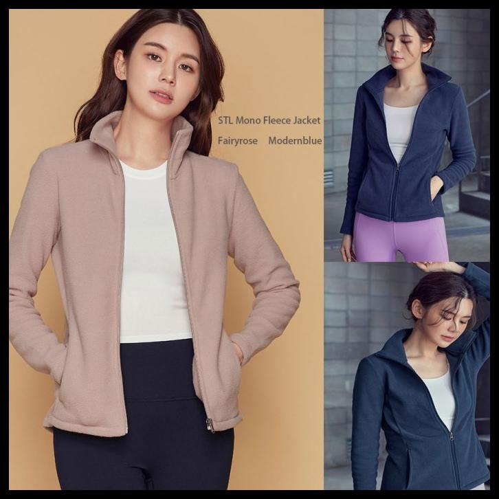 Stl Mono Fleece Jacket Outer Jaket Wanita Branded