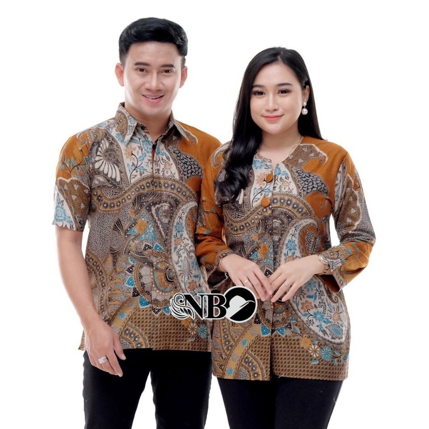 Batik Couple Modern Atasan Blouse Batik Kerja Kantor Wanita Baju Batik Wanita dan Pria Seragam Batik