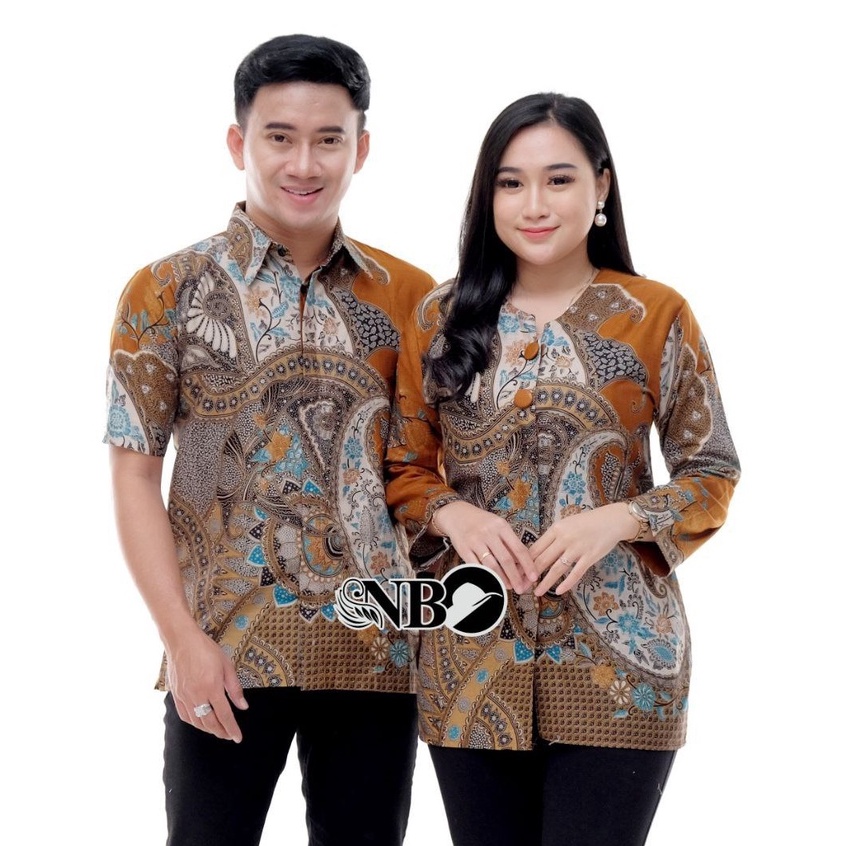 Batik Couple Modern Atasan Blouse Batik Kerja Kantor Wanita Baju Batik Wanita dan Pria Seragam batik M L XL XXL