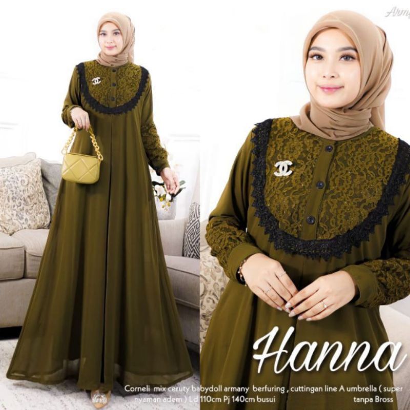 DRESS MUSLIM, Fashion Muslim, baju wanita, dress, gamis, Baju gamis, fashion wanita, Hanna Dress