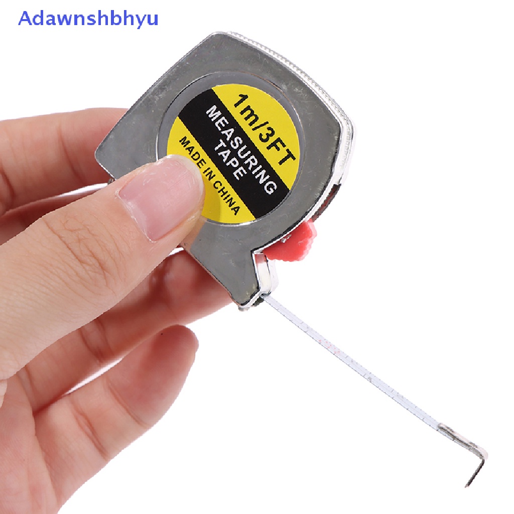 Adhyu 1M/3ft Penggaris Pengukur Saku Stainless Steel Yang Dapat Ditarik Tape Measure Keychain ID