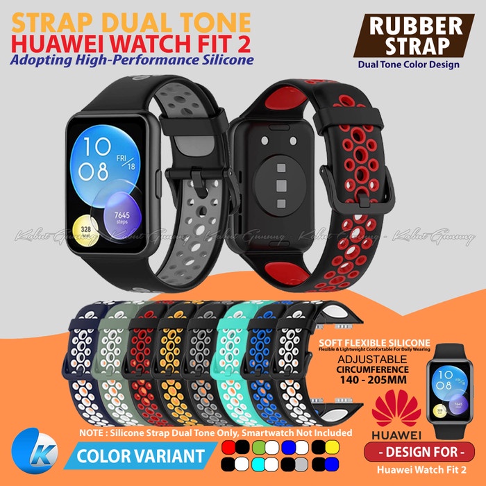 Silicone Tali Strap Smartwatch Two Colours Huawei Watch Fit 2