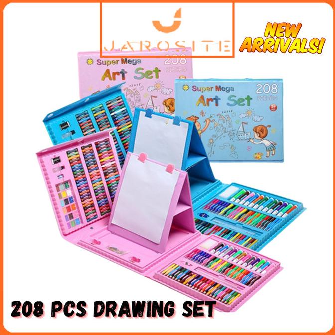 

Alat Gambar Crayon Super Mega Art Set isi 208 pcs Pensil Warna Cat Air