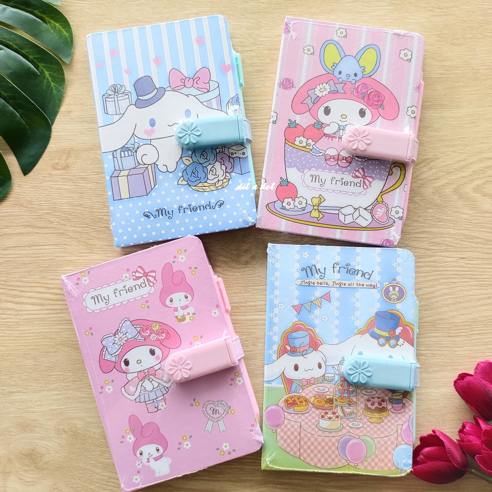 Buku Diary Karakter Sanrio Aesthetic Dairy Kunci Kode Note Book Jurnal Dairy Lucu Unik Buku Tulis Bu