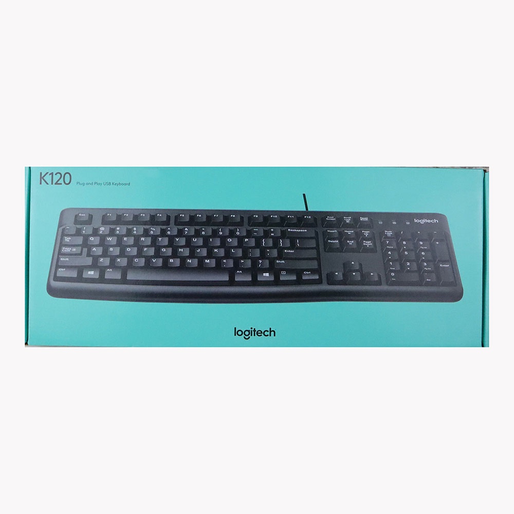 KEYBOARD PC DESKTOP NETBOOOK USB WIRED LOGITECH K120 BLACK LOW PROFILE