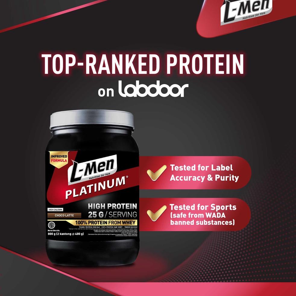 

[Product][Q67D]✓| L-Men Platinum Choco Latte Box (25g protein/serving) - Suplemen Tinggi Whey Protein Rendah Lemak banyak diminati