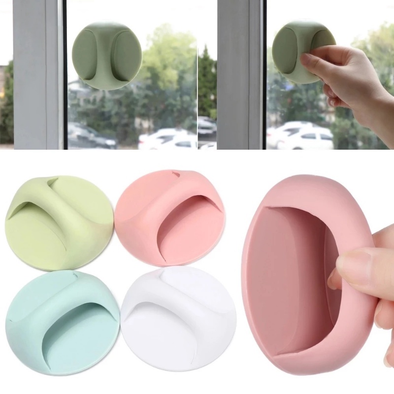 [Grosir] Handle Tarikan Lemari Seamless Gagang Pintu Untuk Lemari Jendela Laci Bebas Pukulan Self-adhesive Circular Tambahan Knobs Balkon Kaca Sliding Handle Serbaguna