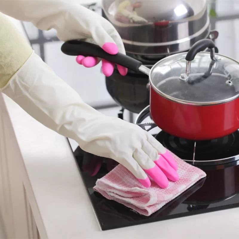 Sarung Tangan Cuci Piring Rubber Glove Karet Anti Air Panjang Cleaning Service latex Waterproof