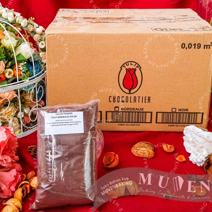 

COKLAT BUBUK TULIP BORDEAUX 250 Gr / PURE COCOA POWDER REPACK