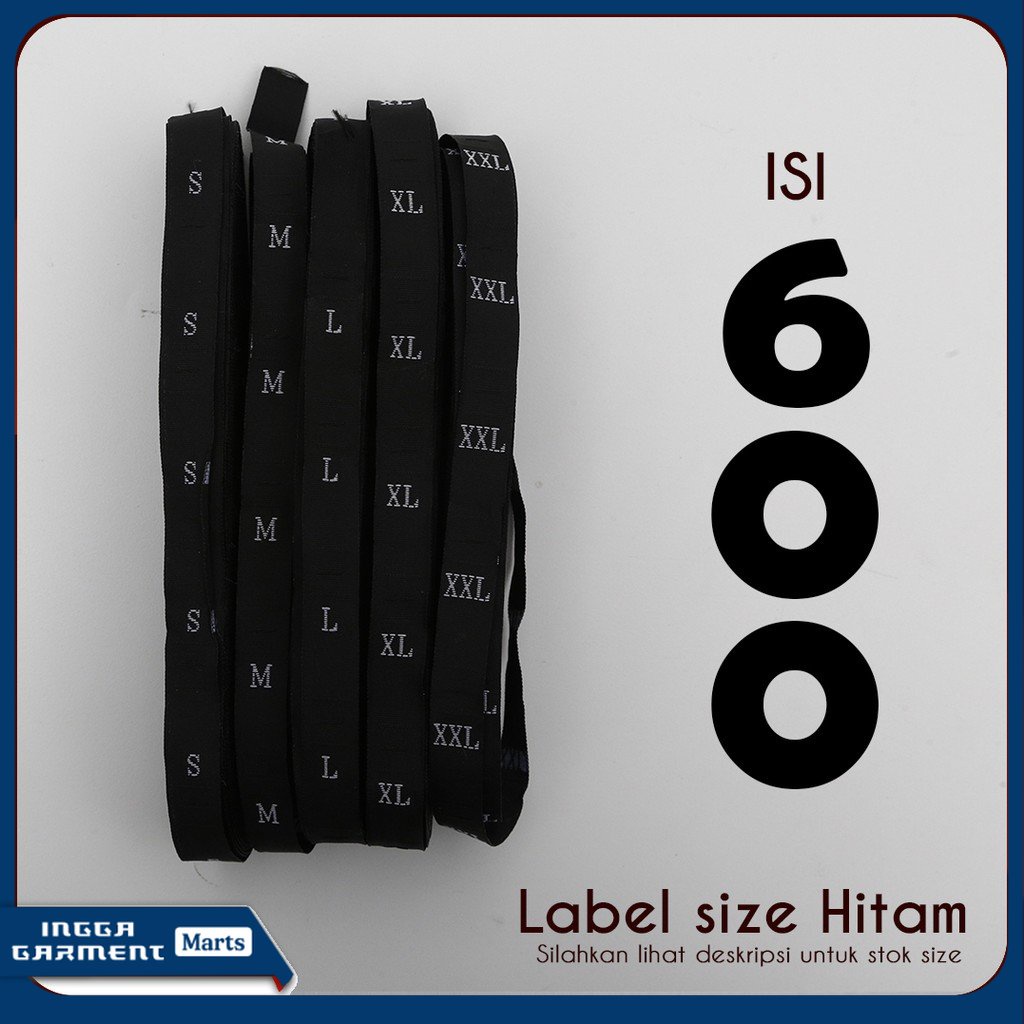 

LABEL SIZE BORDIR HITAM ISI 600 PCS