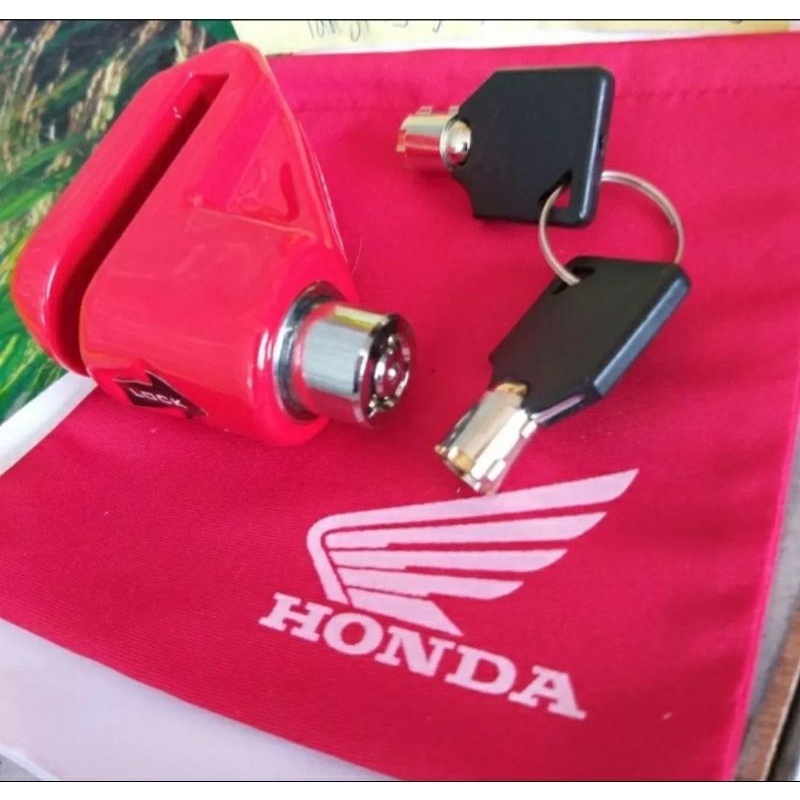 Kunci Gembok Cakram Original AHM Honda Pengaman Anti Maling Kendaraan Sepeda Motor - Kunci Motor Honda