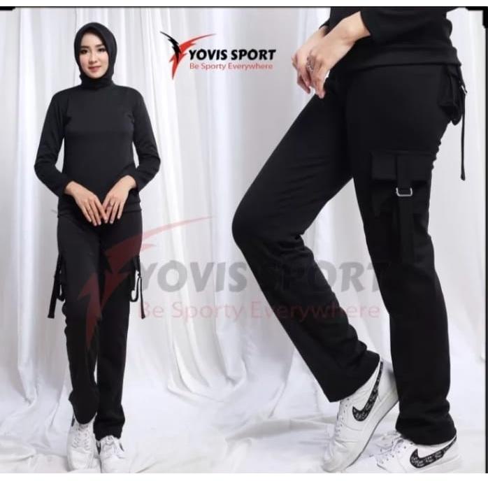 LMG.10De22ј ◦ CELANA SENAM CARGO WANITA KEKINIAN WARNA PUTIH