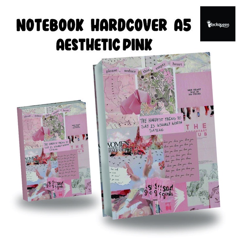 

Notebook Buku Tulis Catatan Aesthetic Pink Hardcover A5 Isi Polos/Garis