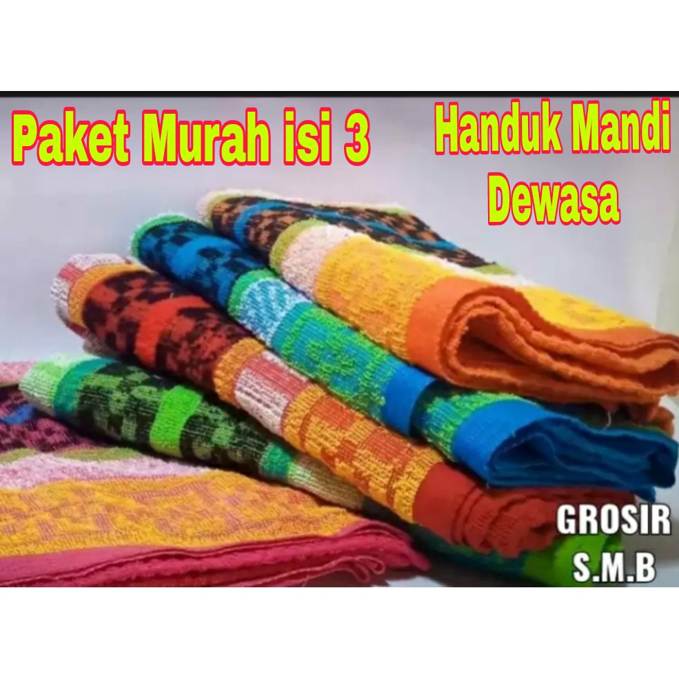 PROMO PAKET HEMAT ISI 3 HANDUK MANDI DEWASA JUMBO 70X140