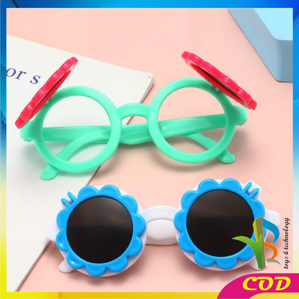 RB-C675 Kacamata Anak Motif Bunga Buka Tutup Korean Style / Kaca Mata Fashion Lucu Anak Cute Sunglasses Flower Kids Import