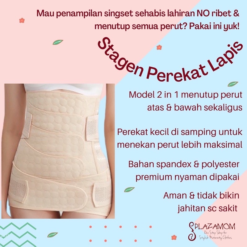 stagen lahiran pasca sc caesar sesar normal korset corset nifas melahirkan newborn new mom maternity untuk penampilan singset pemakaian kencang kokoh bahan katun polyester kualitas premium