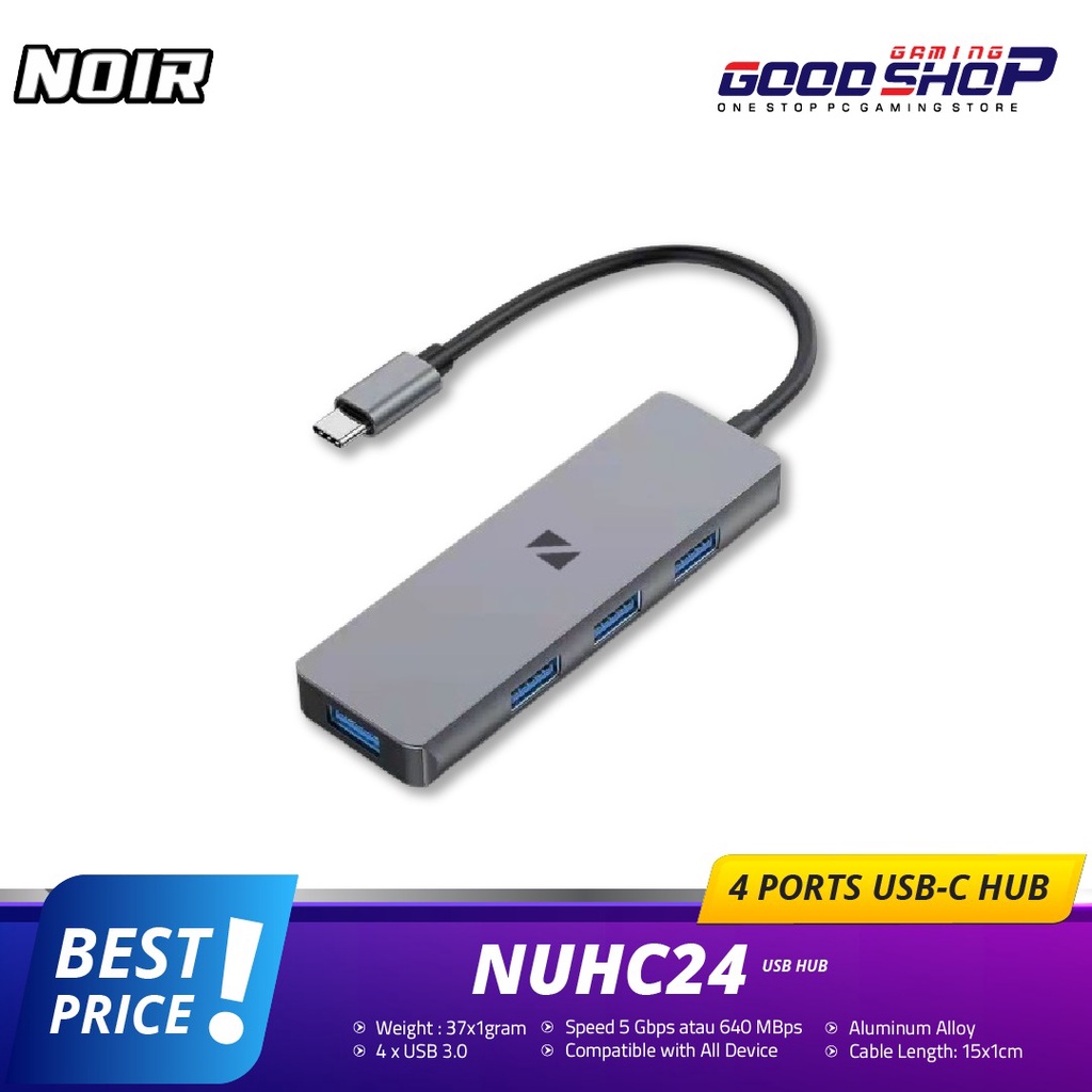 NOIR 4in1 USB type C Hub 4 port Macbook (Usb c to usb a Converter)