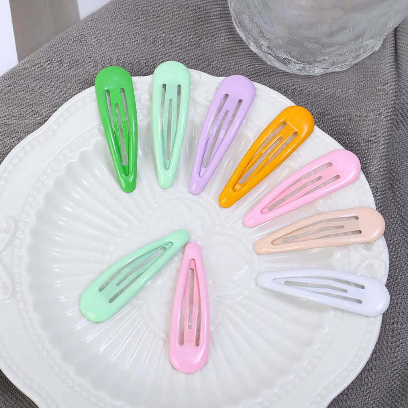 [Harga Grosir] 5 Pcs Warna Solid Poni Klip Samping Sederhana Rambut Anak Tetap Klip Kasual Belanja Logam Jepit Rambut Gadis Manis Styling Aksesoris