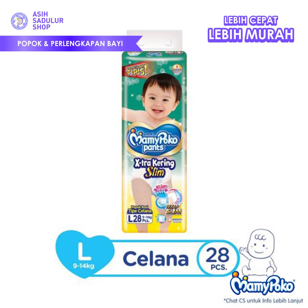 Popok Mamypoko Extra Kering L28 Slim Bandung Murah Promo