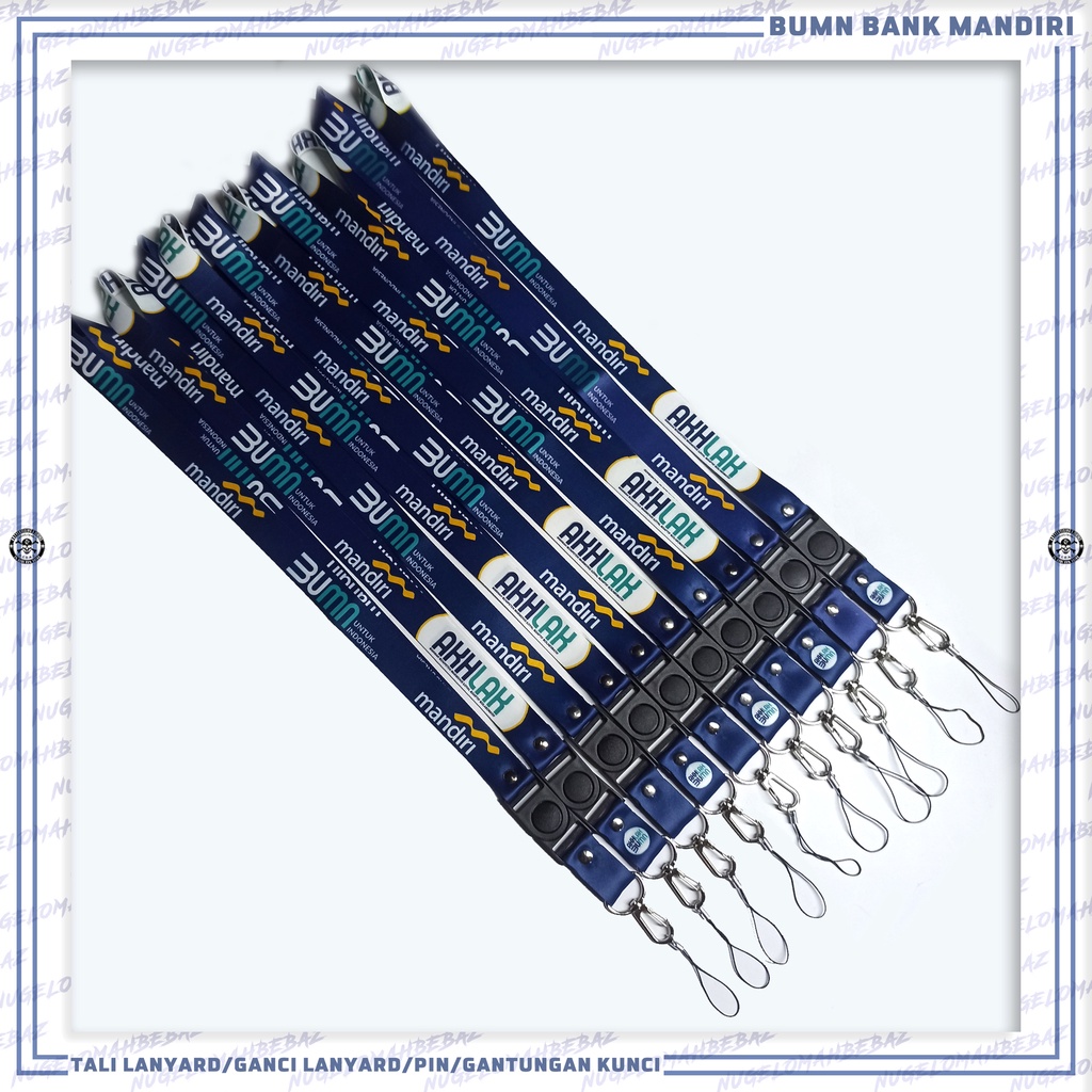 

TALI LANYARD GANTUNGAN ID CARD/HP/KUNCI/DLL.. BUMN BANK MANDIRI