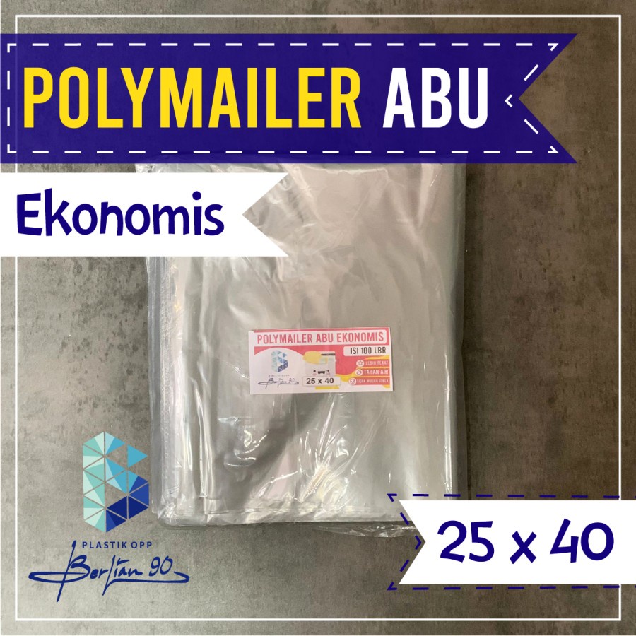 Plastik Polymailer Abu Ekonomis 25x40 Kantong Plastik Packing Polymailer Online Shop Amplop Plastik 