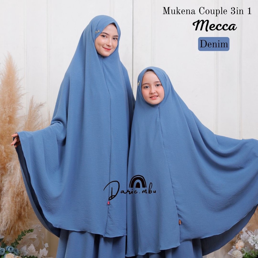 Mukena Couple Ibu dan Anak 3in1 Crinkel Premium Mecca Series Traveling Mewah Jumbo
