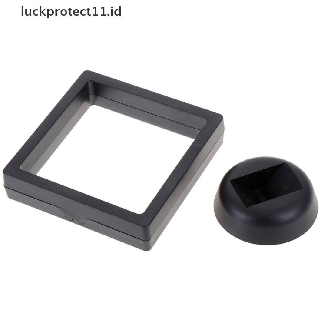 /Fashion Hot// Fashion// 90 * 90mm Hitam 3D floag Perhiasan Koin display Bingkai Tempat Kotak case w/stand.