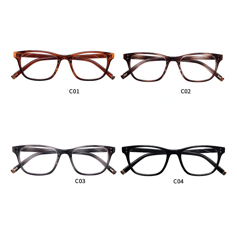 (YUZHU) Klasik Fashion Meter Spike Square Frame Eyeglasses PC Frame Anti Blue Light Kacamata Komputer