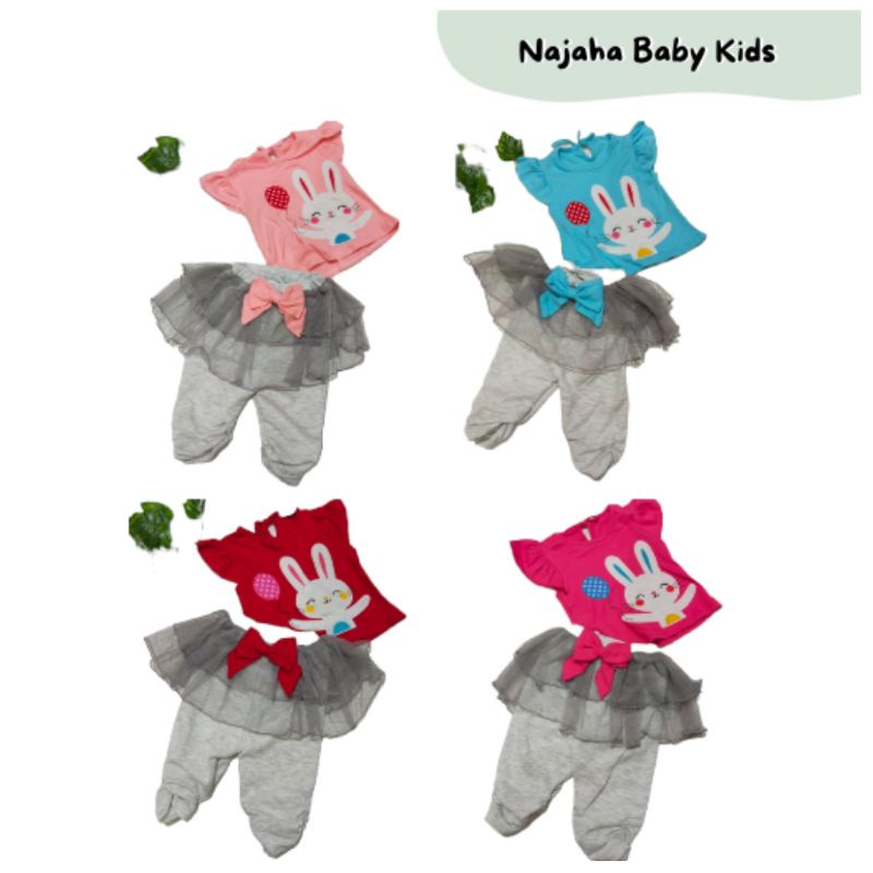 Setelan Bayi Umur 3-15 bulan Kaos Kelinci Celana Kombinasi Rok tutu Baju Bayi Cewek Branded SNI